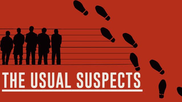 The usual suspects 1995 - the usual suspects lineup scene. the laughs are real, they didnt cut them off.