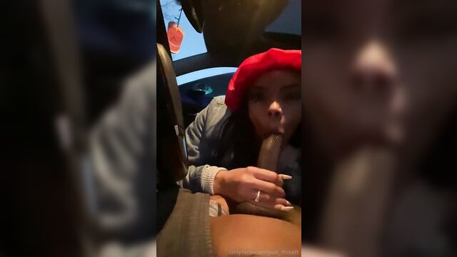 A girl who thinks she can do a blowjob, but she cannot