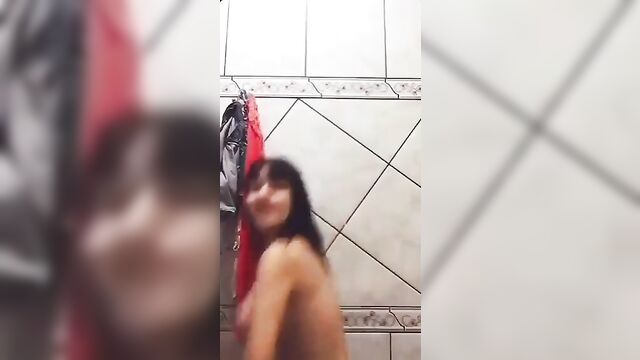 A slut with big tits takes shower and gets fucked hard
