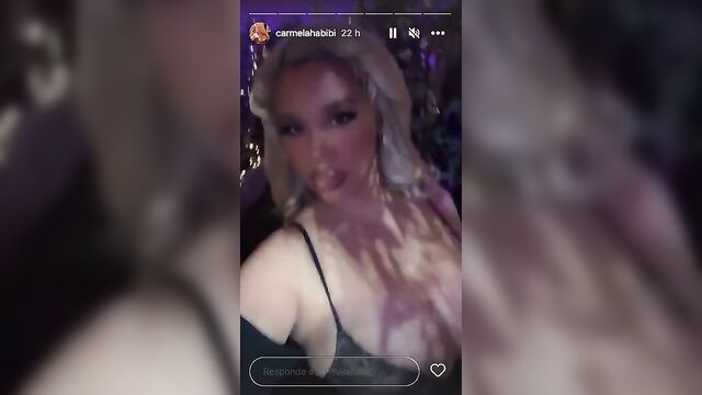 Carmela habibi gets her big boobs covered with cum