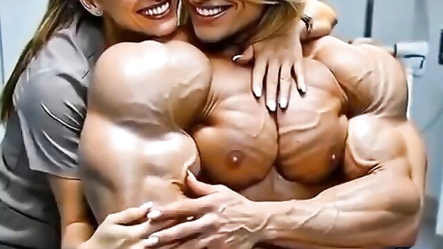 The masseuse is captivated by the client’s impressive hypertrophic muscles