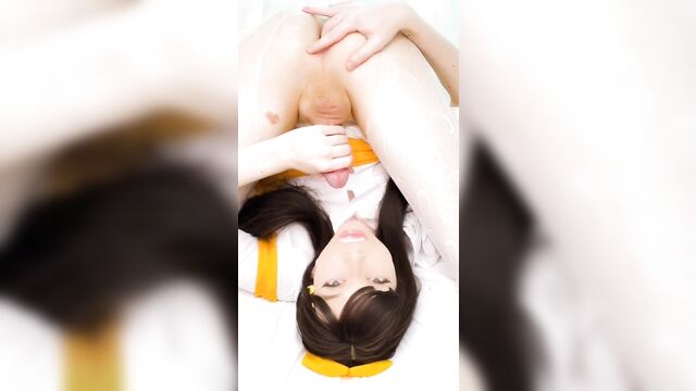 The mystery girl has a cute femboy autofellatio session