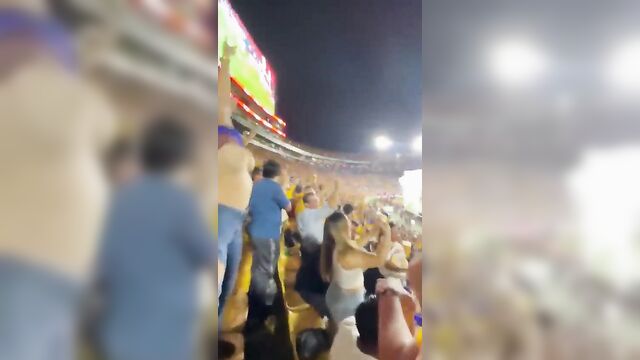 A girl showing her tits while admiring the tigers