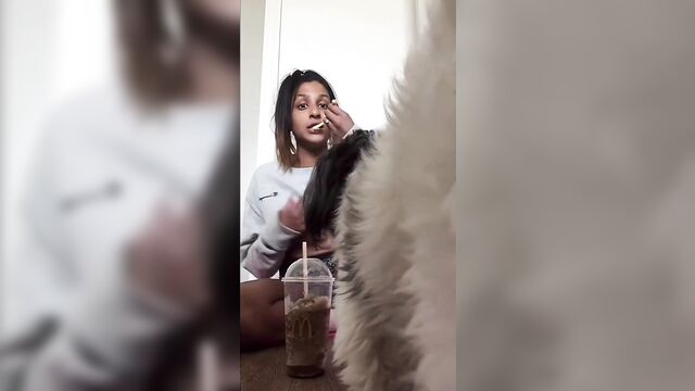 A braless indian girl experienced a nip slip during a live stream