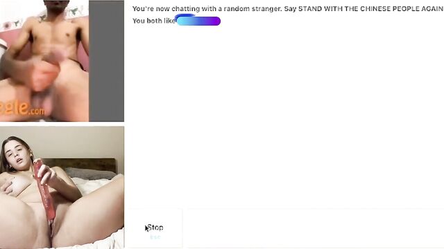 Petite blonde slut masturbates her pussy on cam using a dildo