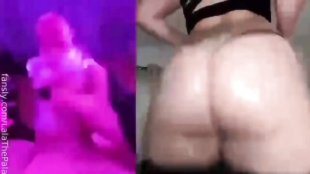 Femboy action and twerking with fleshlight in splitscreen