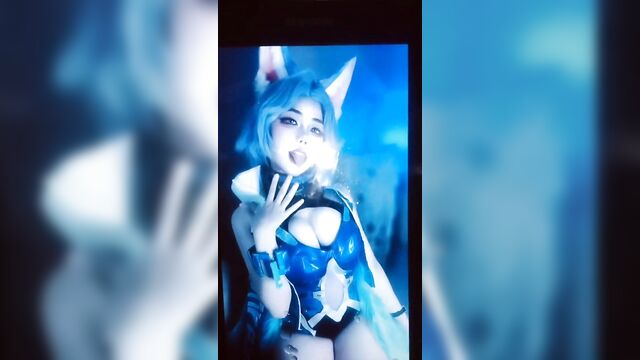 Cumtribute cosplay liliana from arena of valor, showcasing her sexy racer or wave skins