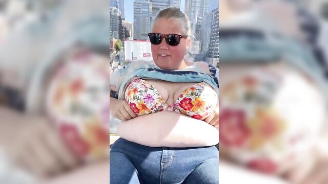 A mature woman gets exposed and fucked in public by a stranger