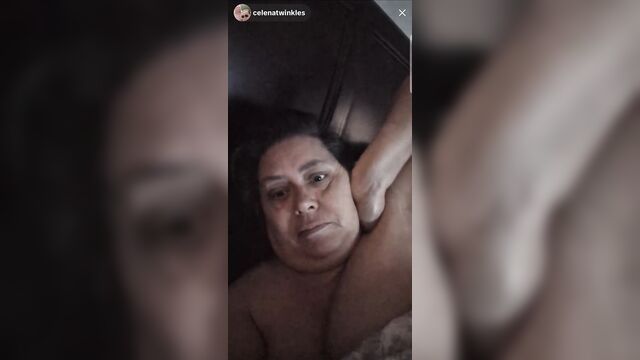 Old lady shows her boobs on tiktok live stream
