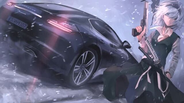 Porche and anime girl