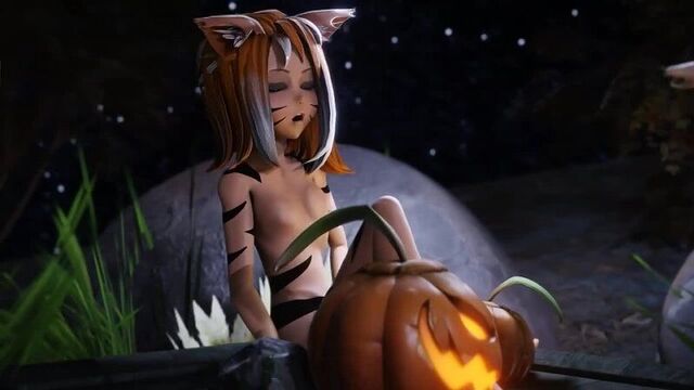 3d hentai. kitty's with werewolves. (creampie, anal, cum inflation, big cock)